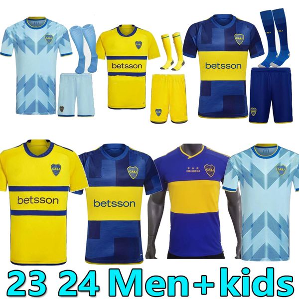 2023 2024 Boca Juniors Fußballtrikots Heim-Auswärtstrikot 3. Herren-Kinderset Drittes Blau TEVEZ 23 24 OSCAR VILLA SALVIO MARADONA VARELA BENEDETTO Fußballtrikot Fans 16-XXL