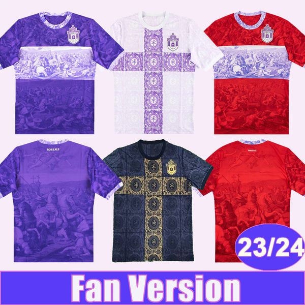 2023 2024 Boreale Calcio Maillots de football pour hommes Accueil Violet Blanc 3ème Gardiens de but Chemises de football rouges Uniformes à manches courtes