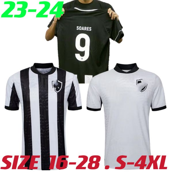 2023 2024 Botafogo Mens Soccer Jerseys 22 23 24 Soares Matheus Babi Bernardo O.Sauer Home Black and White 3rd Football Shirt Short Sheeve Adult Uniforms Taille 16-28 S-4XL