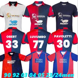 2023 2024 Cagliari Jersey de football PAVOLETTI LAPADULA VIOLA JANKTO LUVUMBO RANIERI NANDEZ OBERT MAKOUMBOU Domicile 3ème Zola Gobbi Joao Pedro Simeone 90 92 03 04 05 retr