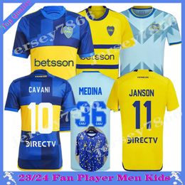 2023 2024 CAVANI Boca Juniors Heren kindervoetbalshirts MARADONA BENEDETTO MARCOS ROJO CARLITOS DE ROSSI TEVEZ SALVIO BARCO JANSON MEDINA voetbalshirt