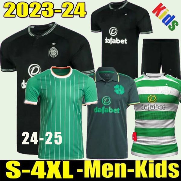 2023 2024 Celts 23 24 Irish Origins Soccer KYOGO Maillots de football spéciaux pour hommes et enfants Kit Home Away DAIZEN McGREGOR 120 ans d'anniversaire de cerceaux