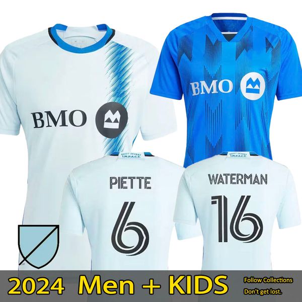2023 2024 CF Montréal Maillot Soccer Jerseys Kids Kit Man 23/24 Chemises de football Accueil Bleu clair Royal Away Uniforme pour hommes WANYAMA BINKS PIETTE MILJEVIC DUKE QUIOTO