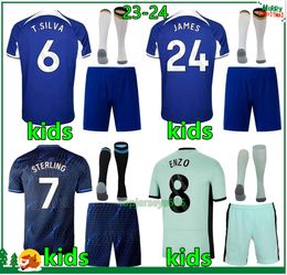 2023 2024 CFC Chelse kits de fútbol para niños calcetines camisetas de fútbol JAMES Enzo T. SILVA STERLING MUDRYK camiseta de fútbol 23 24 Chelse camisa infantil Maillot Foot
