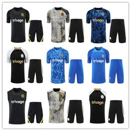 2023 2024 CFC heren vest voetbal training trainingspak voetbal pak jerseys polo's Korte mouw korte broek kit 22 23 24 PULISIC MOUNT heren polo jersey sets jogging Trainingspakken