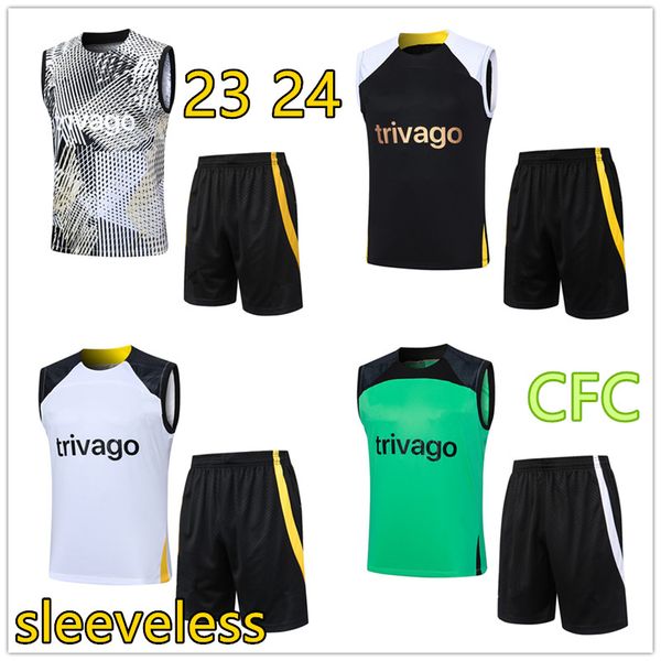 2023 2024 CFC hombres chaleco traje de entrenamiento de fútbol chándal camisetas de fútbol 23 24 nuevo kit de pantalones cortos sin mangas PULISIC MOUNT para hombre deporte jersey conjuntos jogging conjuntos de chándales