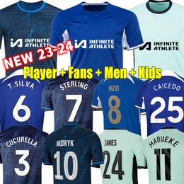 Mudryk 23 24 Enzo CFC NKUNKU SOCUCER JERSEYS 2023 2024 Player Fans Collectie Gallagher Sterling Home Fofana weg uit voetbal Shirts Kids Kits Cucurella Caicedo