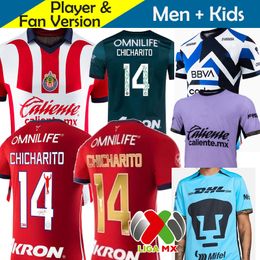 2023 2024 CHICHARITO Chivas Deportivo Guadalara CF Club America Rayados Monterrey UNAM Maillots de football Kis Kit Camisetas 23 24 Maillot de football Home Away 3R