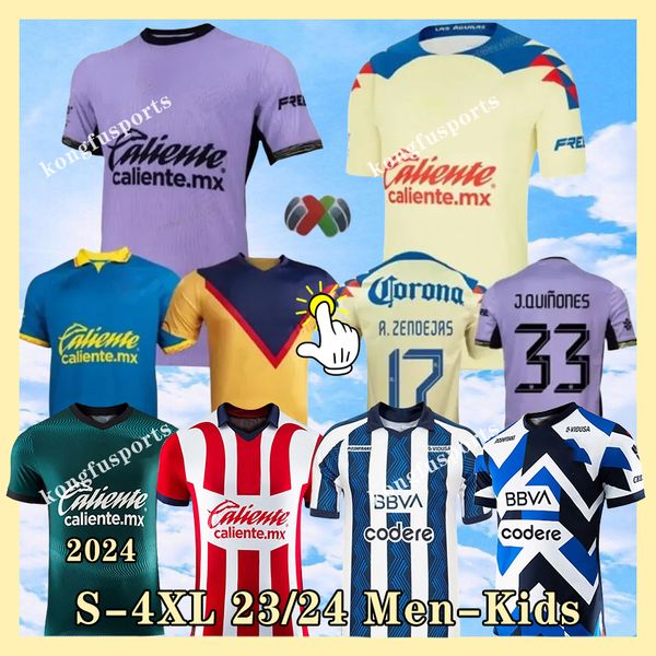2023 2024 ChiVas DepORTivo GuaDAlaJARa CF Club América Rayados MonteRREy UNAM Camisetas de fútbol Kit para niños Camisetas Futbol 23 24 Club Americas Camiseta de fútbol Local Visitante