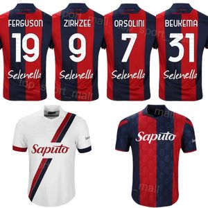 2023 2024 Club Team Bologna Soccer 9 Joshua Zirkzee Jersey 7 Riccardo Orsolini 28 Lukasz Skorupski 19 Lewis Ferguson 31 Sam Beukema Kits de maillots de football Rouge Blanc