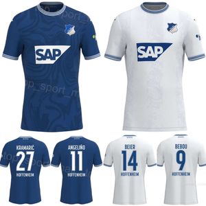 2023 2024 Maillots de football de l'équipe du club TSG Hoffenheim 14 BEIER 27 KRAMARIC 23 BROOKS 6 PROMEL 21 BULTER 11 GRILLITSCH 5 KABAK 29 SKOV 22 VOGT 9 BEBOU Kits de maillots de football FC