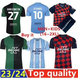 2023 2024 Jerseys de football de Coventry City 23 24 Home Blue Hare Sheaf Gyokerres Godden Hamer Men Kids Kit Kit Football Shirts Adult 1501