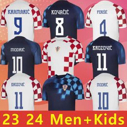 2023 2024 Croacia Copa del Mundo MODRIC camisetas de fútbol equipo nacional MANDZUKIC PERISIC 22 23 Croacia camiseta de fútbol KOVACIC Rakitic Kramaric Hombres Niños Kit uniformes