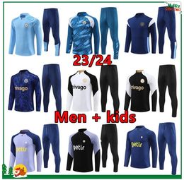2023 2024 Angleterre Hommes Enfants Kits de football Survêtement Costume d'entraînement Veste pour homme 23 24 Manches longues Sportswear Kits de football Garçons Filles Jogging Survetement Chandal