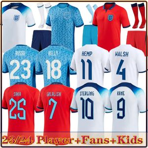 2023 2024 Angleterre Toone Soccer Jerseys Angleterre World Women Football Shirt Kirby White Bright Mead 22 23 24 Kane Sterling Rashford Sancho Grelish Men Kids Kit