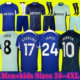 2023 2024 ENZO Nkunku Soccer Jerseys Disasi 22 23 24 Jackson CFC Caicedo Fernandez Mudryk JAMES STERLING Cucurella Chukwuemeka Chemise de football hommes kit enfants