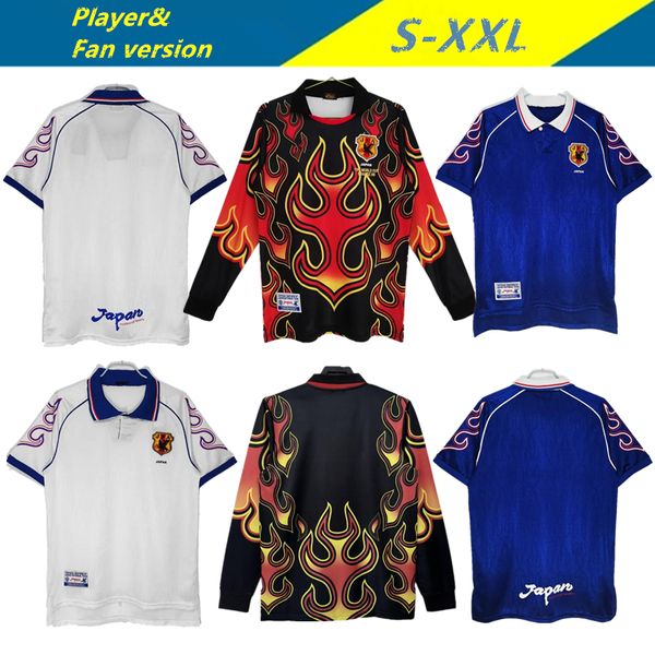 1998 Versión retro Jerseys de fútbol Japan Home Away #8 Nakata #11 Kazu #10 Nanami #9 Nakayama 98 99 Uniformes de camisa de fútbol de portero manga larga