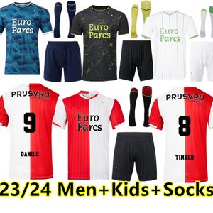 2023 2024 Feyenoord JAHAVNBAKHSH Jerseys de football GIMENEZ 23 24 hommes enfants chaussettes kits TRAUNER 4ème maillot de football HARTMAN PAIXAO GEERTRUIDA TIMBER DILROSUN uniforme