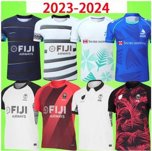 2023 2024 Fiji Rugby Jerseys National Sevens Team World Cup System Home Away White Red Blue Black S-5XL Fijian Drua Manga corta