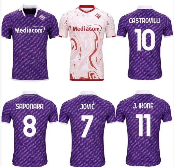 2023 2024 Jerseys de football de la Fiorentina J. Ikone Batistuta Castrovilli Erick Florence Jersey ACF Jovic A. Cabral Milenkovic 23 24 FOOTBALL MEN S-2XL