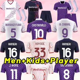 2023 2024 Jerseys de football de Fiorentina Jovic Castrovilli J ikone Callejon Prince Gonzalez 23 243 FIORENTIN