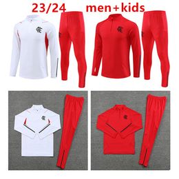 2023 2024 Flamengo hommes et enfants demi-pull survêtement maillots de football ensembles survêtements 23 24 Flamenco Sportswear Jersey costume d'entraînement ensemble de chemise uniforme