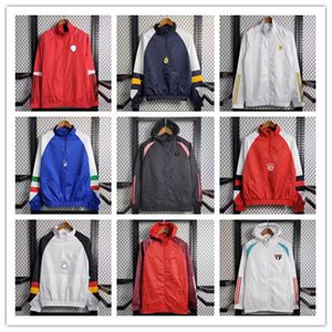 2023 2024 Chaquetas de fútbol Chándales Sudadera con capucha Deporte Cortavientos Correr Moda Múltiples colores Ropa exterior Abrigos Traje de entrenamiento de fútbol Chaqueta delgada