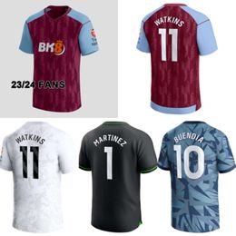 2023 2024 Voetbaloverhemden Emiliano Martinez Ollie Watkins voetbaltruien McGinn Aston Villas Diaby Douglas Luiz Buendia Maillot Men Kids Kit Uniform