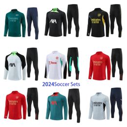 2023 2024 Voetbal Tracksuit Mannen Kindervoetbal Sets 23 24 Half getrokken voetbaltrainingspak Survetement Foot Chandal Jogging Kits jongens meisjes transportkit3