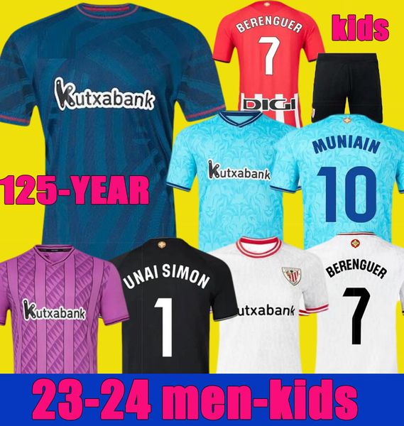 23 24 Bilbao Club Soccer Jerseys 125 aniversario año 23 24 Athletic ADURIZ GURUZETA WILLIAMS MUNIAIN PAREDES BERENGUER ANDER O. SANCET hombres niños kit camiseta de fútbol