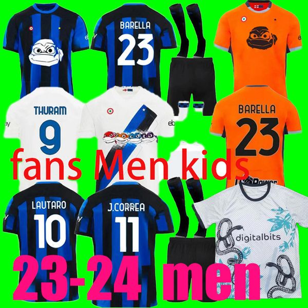 2024 2025 Giroud Soccer Jerseys Home Away Inters Milans Giroud Ibrahimovic Lautaro Correa Milans Theo Brahim 24 Football Shirt 24 Uniforms Men Kids Kits Set