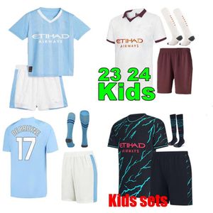 2023 2024 HAALAND kits de fútbol para niños camisetas de fútbol MANS CITIES DE BRUYNE FODEN 23 24 nuevo GREALISH STERLING bebé camiseta de fútbol ropa deportiva