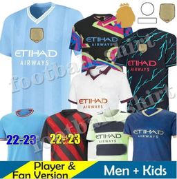 2023 2024 Haaland Mancheste Soccer Jerseys de Bruyne Sterling Mans Cities Mahrez Fans Player Version Greals