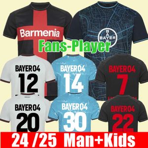 2023 2024 Thuis weg Bayer 04 Leverkusen Fan Player versie heren voetbaltenue voor kinderen WIRTZ 3e voetbalshirt BONIFACE voetbalshirt HOFMANN GRIMALDO FRIMPONG uitrusting