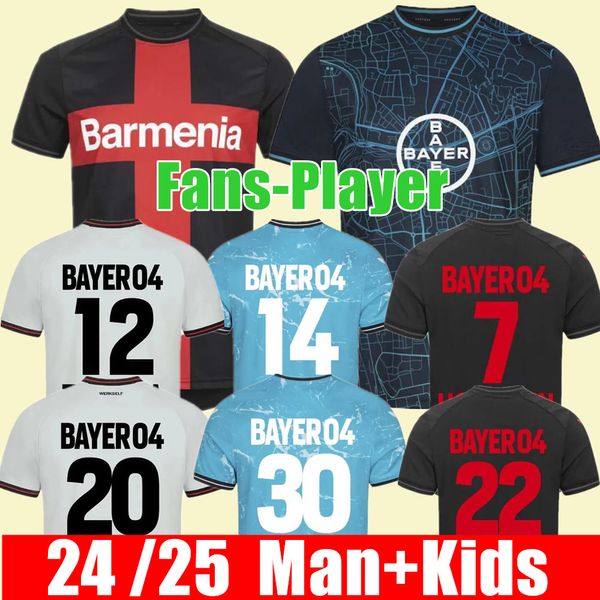 2023 2024 Bayer 04 Leverkusen Fan Player version hommes kit de football enfant WIRTZ 3ème maillot de football BONIFACE maillot de football HOFMANN GRIMALDO FRIMPONG équipement