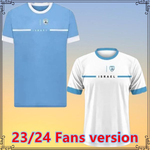 2023 2024 Accueil bleu blanc camisetas Israël Maillots de football pour hommes SAFURI JEHEZKEL HEMED SELMANI ANSAH Accueil bleu loin blanc maillots de football uniformes à manches courtes