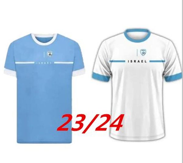 2023 2024 Hogar lejos azul blanco camisetas Israel Camisetas de fútbol para hombre SAFURI JEHEZKEL HEMED SELMANI ANSAH Hogar azul visitante blanco camisetas de fútbol uniformes de manga corta 99