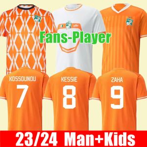 2023 2024 Côte d'Ivoire Soccer Jerseys Adulte Enfants Équipe nationale de football KESSIE ZAHA 23 24 Maillots de football Côte d'Ivoire CORNET DROGBA Uniformes pour hommes Kits pour enfants