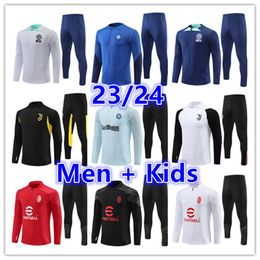 2023 2024 Inter Fútbol Chándal Hombres Niños Fútbol Traje de entrenamiento Kit 22 23 24 Milano Jogging Manga larga Hombre Niño Niños Niñas Chándales Conjuntos Survetement Chandal Tuta