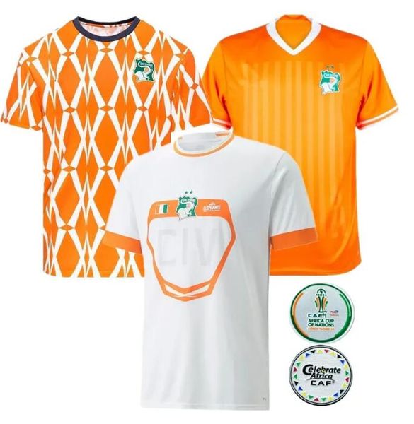 Maillots de football de Côte d'Ivoire 2023 24 Coupe d'Afrique Accueil Troisième Côte d'Ivoire Zaha Konate Kraso Diomandé Kossounou Sangare 2024 Hommes Chemises de football Kits Uniformes pour adultes