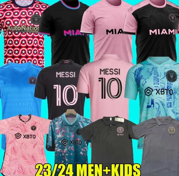 2023 2024 Maillots de football Inter Miami MESSIS Sergio Captain America pré-match 23 24 football hommes enfants polo PLAYER version chemise kits adulte MANCHES LONGUES FEMMES
