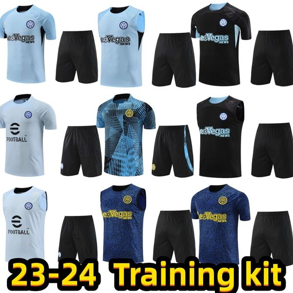 2023 2024 Inter Pack Situit Football Jersey Lukaku Milans Traje de entrenamiento 23 24 Milan Camiseta de Foot Camisa de fútbol de fútbol Mangas de deportes Camisa deportiva Set de entrenamiento de entrenamiento