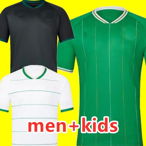 2023 2024 Irlande Soccer Jerseys Kit DOHERTY DUFFY 23 24 Équipe nationale Brady Keane Egan Hendrick McClean Chemise de football Hommes Enfants Uniforme Home Away Troisième 3ème Noir