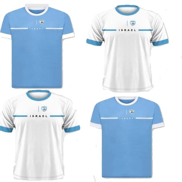 2023 2024 Israel Soccer Jerseys Home Away Tercer Azul Blanco Camisetas de Futbol Maillots de Foot Men Camisetas de fútbol Hombres S-4XL Uniformes de manga corta Kits personalizados Top