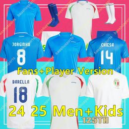 2024/2025 Italia CHIESA camisetas de fútbol 24 25 Italia 125.o RASPADORI VERRATTI BARELLA DONNARUMMA Camisa TOTTI LORENZO POLITANO ZANIOLO MIRETTI Uniforme de fútbol