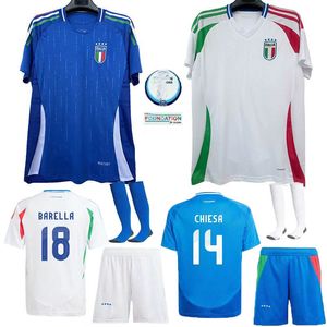 2024 Italie Soccer Jerseys Italia Verratti Chiesa Maglie Barella Bonucci Pre Match Training Jersey Uniforms Camisetas Maillot Football Top Shirt