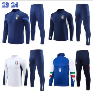 2023 2024 Italie Tracksuit survivant survivant Half Zip Training Suit Soccer 23 24 Italia Man and Kids Football Tracksuits Set Veste Chandal Futbol Italiana Sportswear
