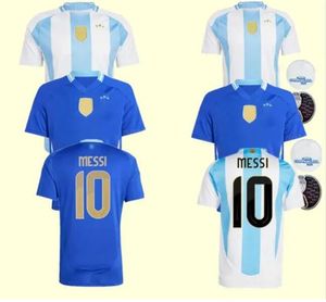 2024 Argentinië voetbalshirt Copa America Cup Camisetas Kids Kit Nationaal team 24/25 thuis uit voetbalshirt DI MARIA LAUTARO MARTINEZ Speler Fans Versie 666