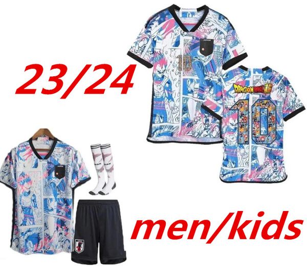 2023 2024 Japon Special Fan Player Soccer Jerseys 24 Dessin animé Isagi Atom Tsubasa Minamino Asano Doan Kubo Ito Adulte Hommes Enfants Kit Ensemble Chemise de football japonaise Uniforme 999