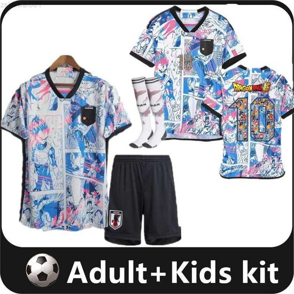 2023 2024 Japón Fan Player Jerseys de fútbol 23 24 Dibujos animados ISAGI ATOM TSUBASA MINAMINO ASANO DOAN KUBO ITO Hombres adultos Kit para niños Set Camiseta de fútbol japonesa UN A4PX